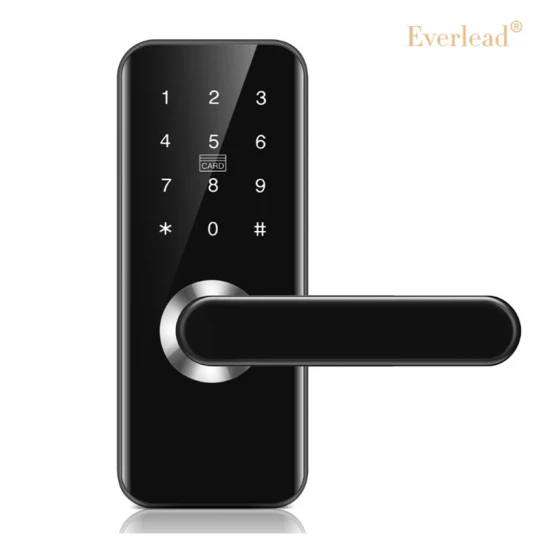 Cerradura de puerta inteligente con huella dactilar, desbloqueo de llave de tarjeta RFID, Control remoto por aplicación Tuya, económica, 2023